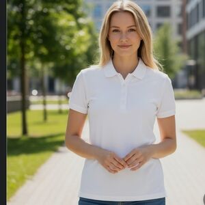 Classic Arizona Jean Co White Polo Shirt for Women